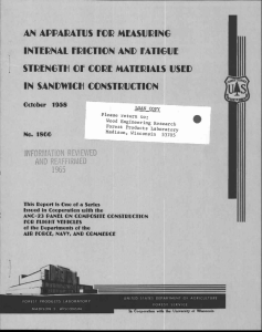 AN APPARATUS FOR MEASURING INTERNAL FRICTION AND FATIGUE IN SANDWICH CONSTRUCTION