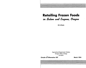 Retailing Frozen Foods in Balem and CuCf&amp;ne, On&amp;fMi G. B. Davis