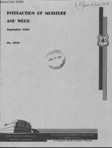 INTERACTION CIF MOISTURE AND WOOD ROOM September 1960