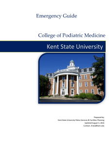 Kent State University Emergency Guide College of Podiatric Medicine