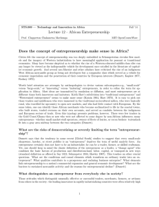 Lecture 12 - African Entrepreneurship