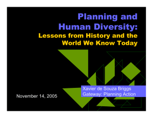 Planning and Human Diversity: Lessons from History and the World We Know Today