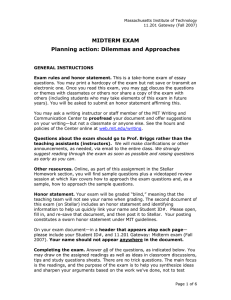 IDTERM EXAM M Planning action: Dilemmas and Approaches