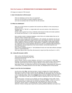 Part II of Lecture 2: INTRODUCTION TO DATABASE MANAGEMENT TOOLS