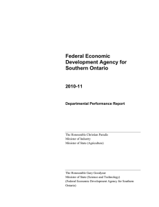 Federal Economic Development Agency for Southern Ontario 2010-11