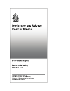 Immigration and Refugee Board of Canada __________________________