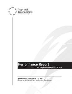 Performance Report For the period ending March 31, 2011