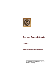 Supreme Court of Canada 2010-11 Departmental Performance Report