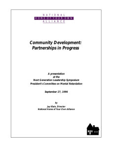 Community Development: Partnerships in Progress