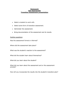 Homework Age Appropriate Transition Assessment presentation