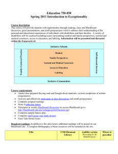 Education 750-850 Spring 2011 Introduction to Exceptionality