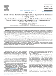 Health outcome disparities among subgroups of people with disabilities: