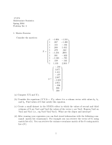 17.874 Multivariate Statistics Spring 2004 Problem Set 3