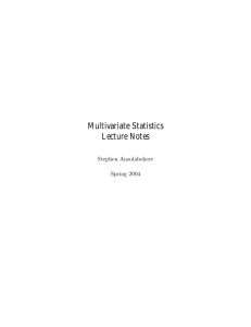 Multivariate Statistics Lecture Notes Stephen Ansolabehere Spring 2004