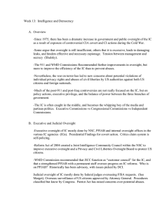 Week 13:  Intelligence and Democracy  A.  Overview