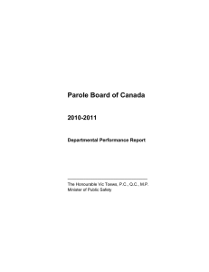 Parole Board of Canada 2010-2011 Departmental Performance Report