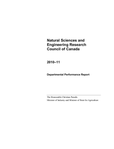 Natural Sciences and Engineering Research Council of Canada 2010–11