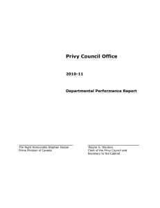 Privy Council Office 2010-11 Departmental Performance Report