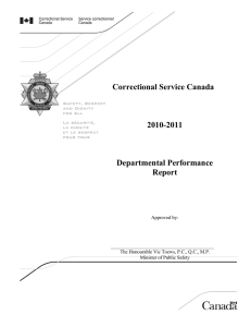 Correctional Service Canada 2010-2011 Departmental Performance