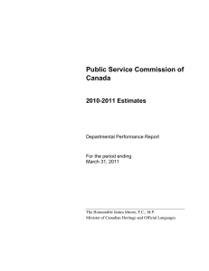 Public Service Commission of Canada 2010-2011 Estimates