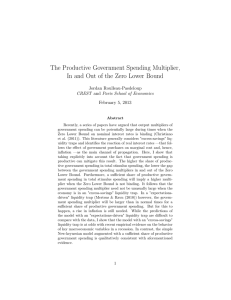 The Productive Government Spending Multiplier, Jordan Roulleau-Pasdeloup February 5, 2013