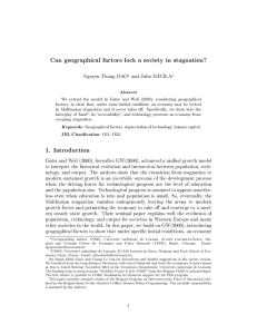 Can geographical factors lock a society in stagnation? Nguyen Thang DAO