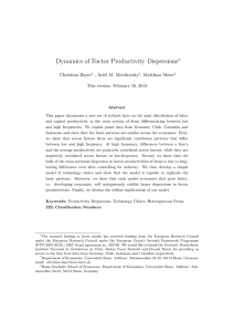 Dynamics of Factor Productivity Dispersions ∗ Christian Bayer , Ariel M. Mecikovsky