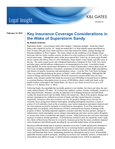 Key Insurance Coverage Considerations in the Wake of Superstorm Sandy