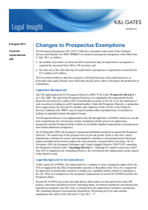 Changes to Prospectus Exemptions