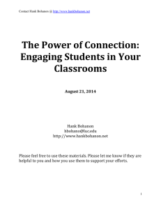 The Power of Connection: Engaging Students in Your Classrooms