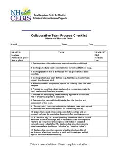 Collaborative Team Process Checklist Mann and Muscott, 2004 School