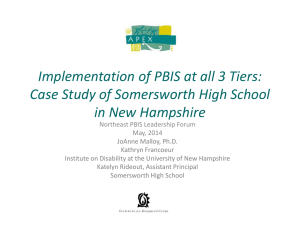Implementation of PBIS at all 3 Tiers: in New Hampshire