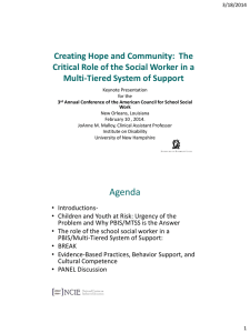 Creating Hope and Community:  The Multi-Tiered System of Support