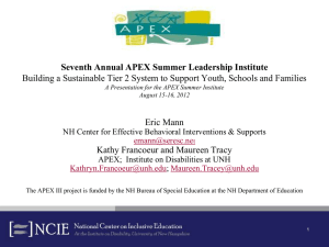 Seventh Annual APEX Summer Leadership Institute Eric Mann
