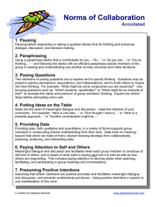 Norms of Collaboration Annotated  1. Pausing