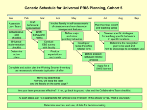 Generic Schedule for Universal PBIS Planning, Cohort 5