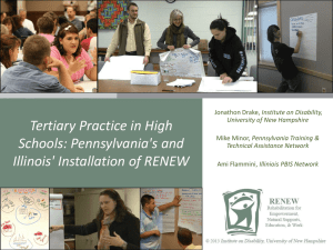 Tertiary Practice in High Schools: Pennsylvania's and Illinois' Installation of RENEW