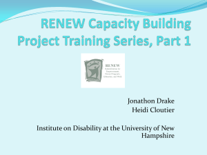 Jonathon Drake Heidi Cloutier Institute on Disability at the University of New Hampshire