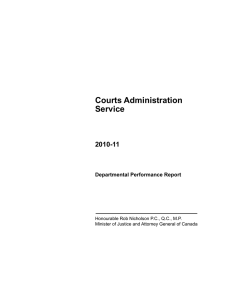 Courts Administration Service 2010-11 Departmental Performance Report
