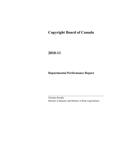 Copyright Board of Canada 2010-11 Departmental Performance Report