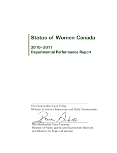 Status of Women Canada  2010–2011 Departmental Performance Report