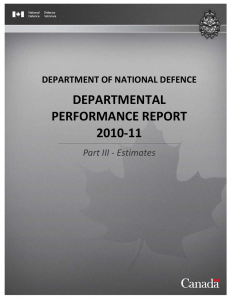 DEPARTMENTAL  PERFORMANCE REPORT   2010‐11  DEPARTMENT OF NATIONAL DEFENCE