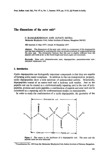 The dimensions of the ester unit* © C RAMAKRISHNAN AND JAYATI MITRA Scl.,