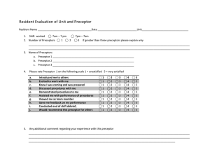 Resident Evaluation of Unit and Preceptor