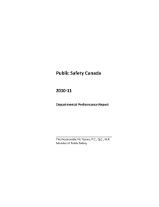   Public Safety Canada  2010‐11  Departmental Performance Report 