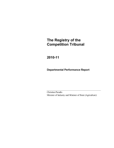 The Registry of the Competition Tribunal 2010-11 Departmental Performance Report