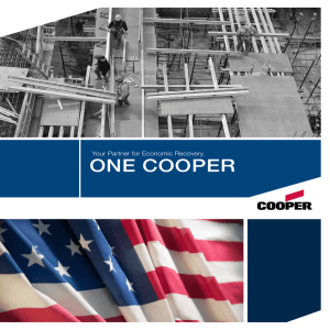 ONE COOPER Your Partner for Economic Recovery.