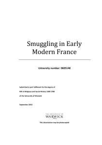 Smuggling in Early Modern France University number: 0605148