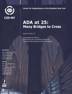 ADA at 25: Many Bridges to Cross CID NY