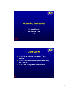 Governing the Internet Class Outline MIT